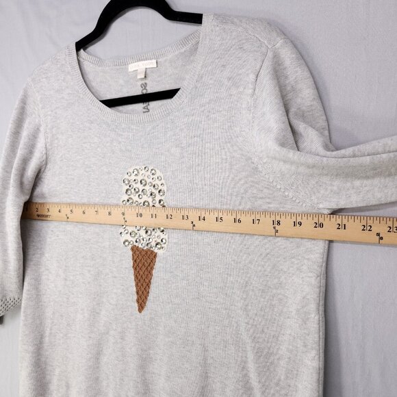 Lisa Todd Sweater Size Large Lickety Split Ice Cream Rhinestone Embellished - Picture 9 of 16